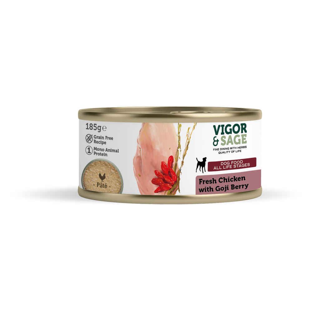 Vigor&Sage - wet food - chicken and goji berry 185g
