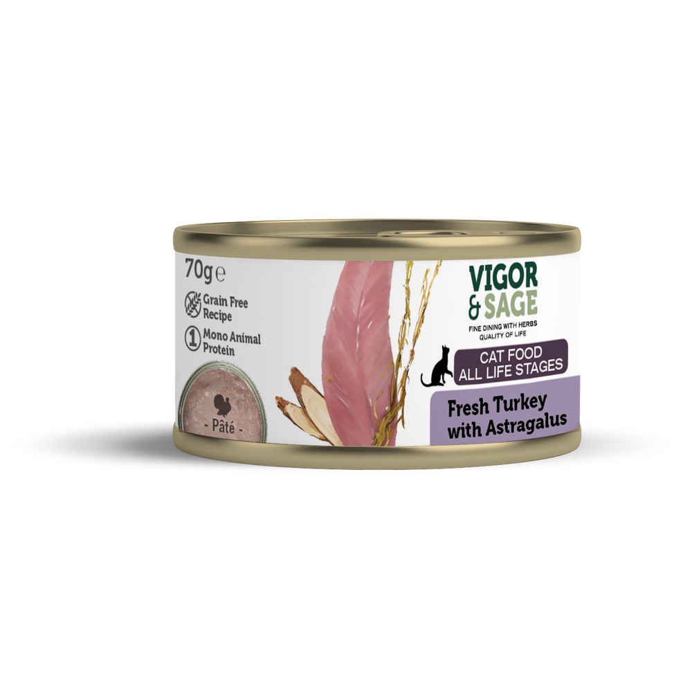 Vigor&Sage - wet food for cat - turkey and astragalus 70g