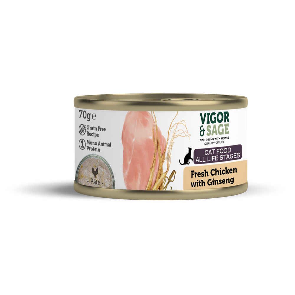 Vigor&Sage - wet food for cat - chicken and ginseng 70g
