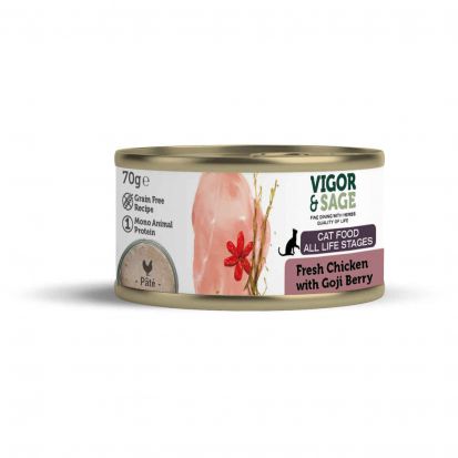Vigor&Sage - wet food for cat - chicken and Goji berry 70g